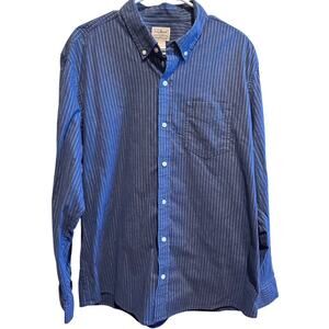 LL Bean Men's Traditional Fit Blue Button-Down Pocket Long Sleeve Shirt Sz L
